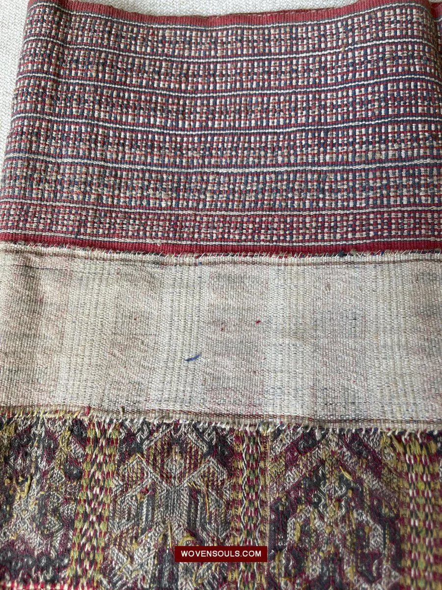 1486 Museum Quality Old Chinese Ethnic Minority Woven Skirt