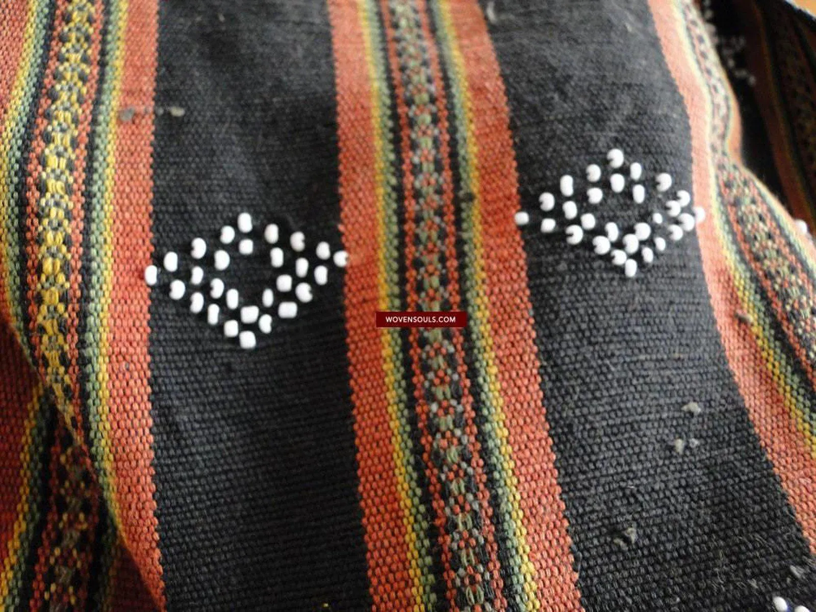 166 SOLD Antique Sapa Hilltribe Skirt Vietnam Beaded Weaving