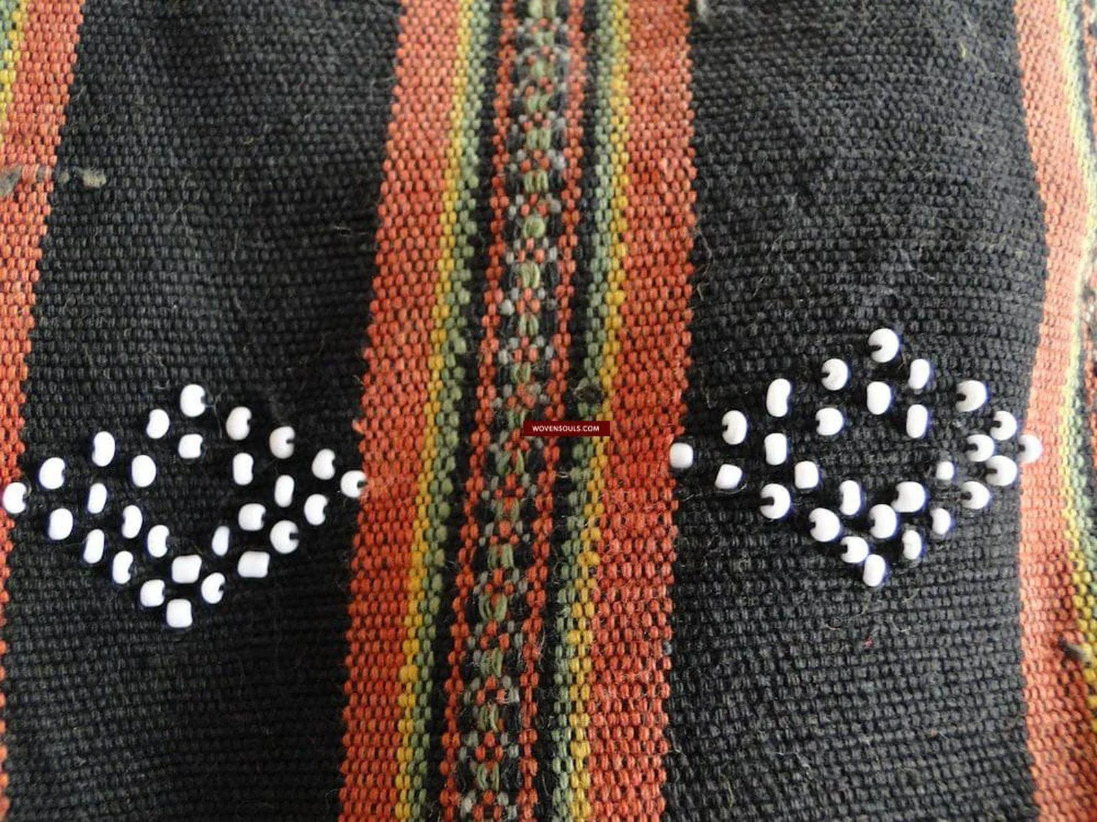 166 SOLD Antique Sapa Hilltribe Skirt Vietnam Beaded Weaving