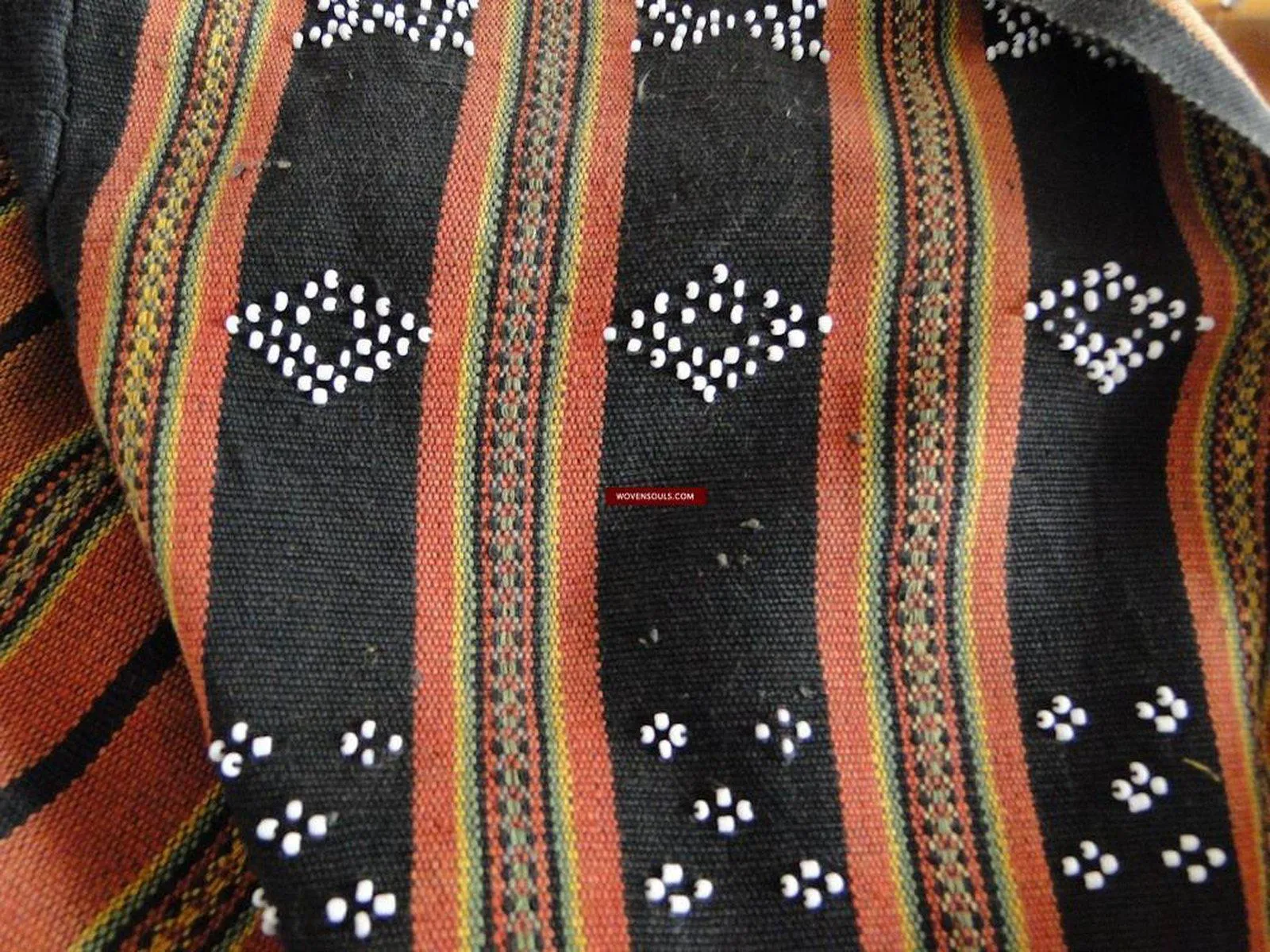 166 SOLD Antique Sapa Hilltribe Skirt Vietnam Beaded Weaving