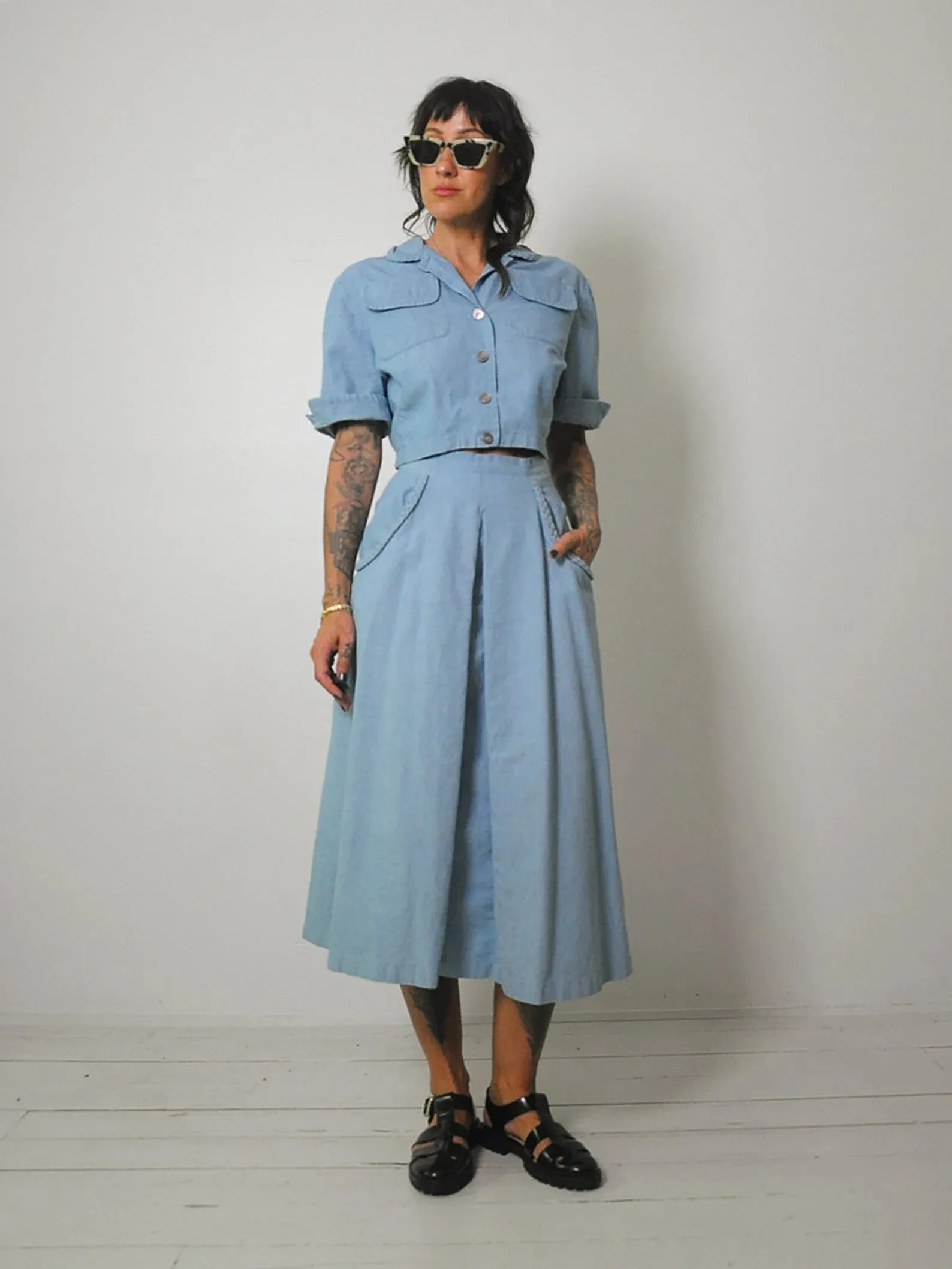 1940's/50's Koret of CA Denim Skirt Set