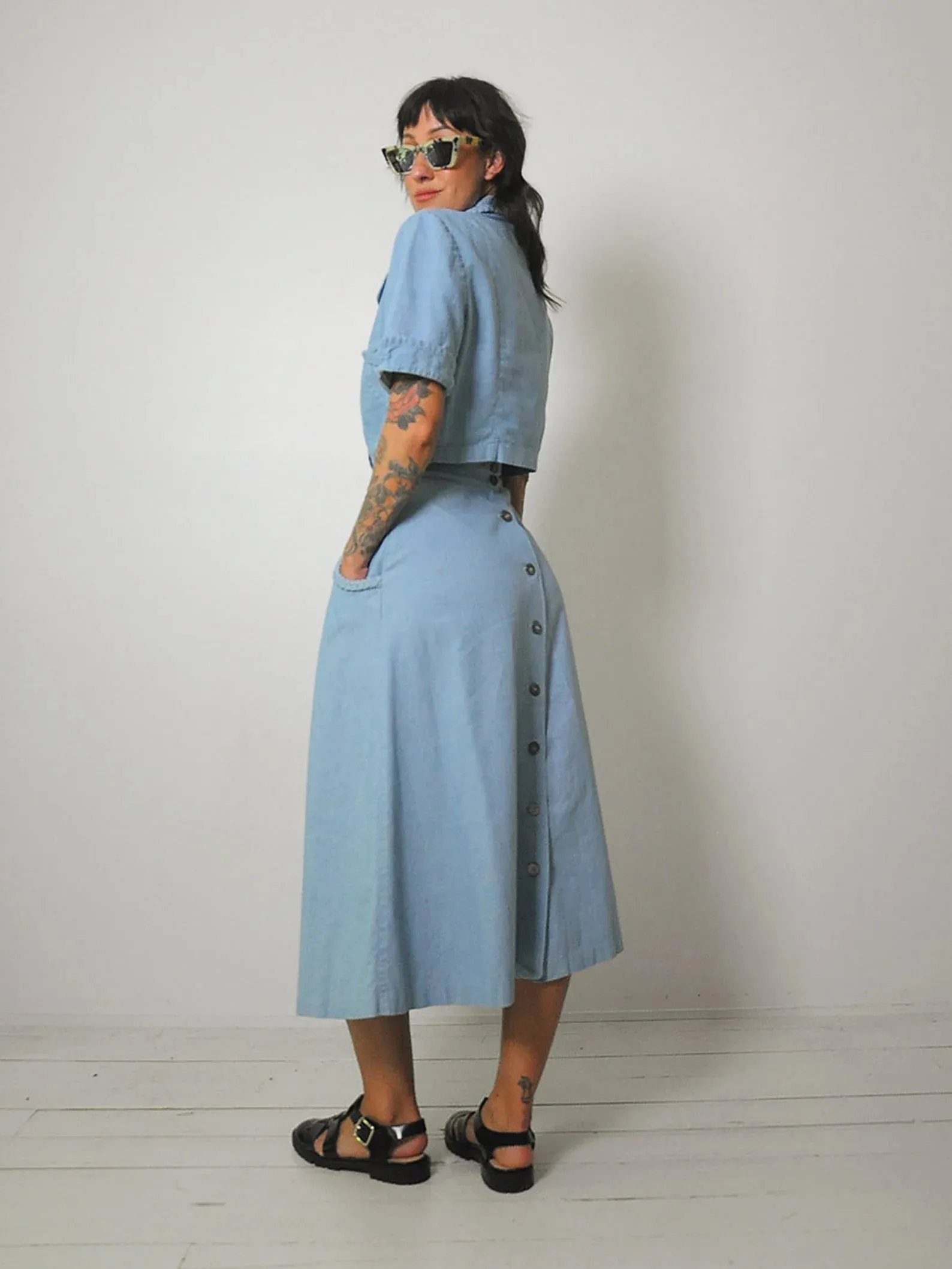 1940's/50's Koret of CA Denim Skirt Set