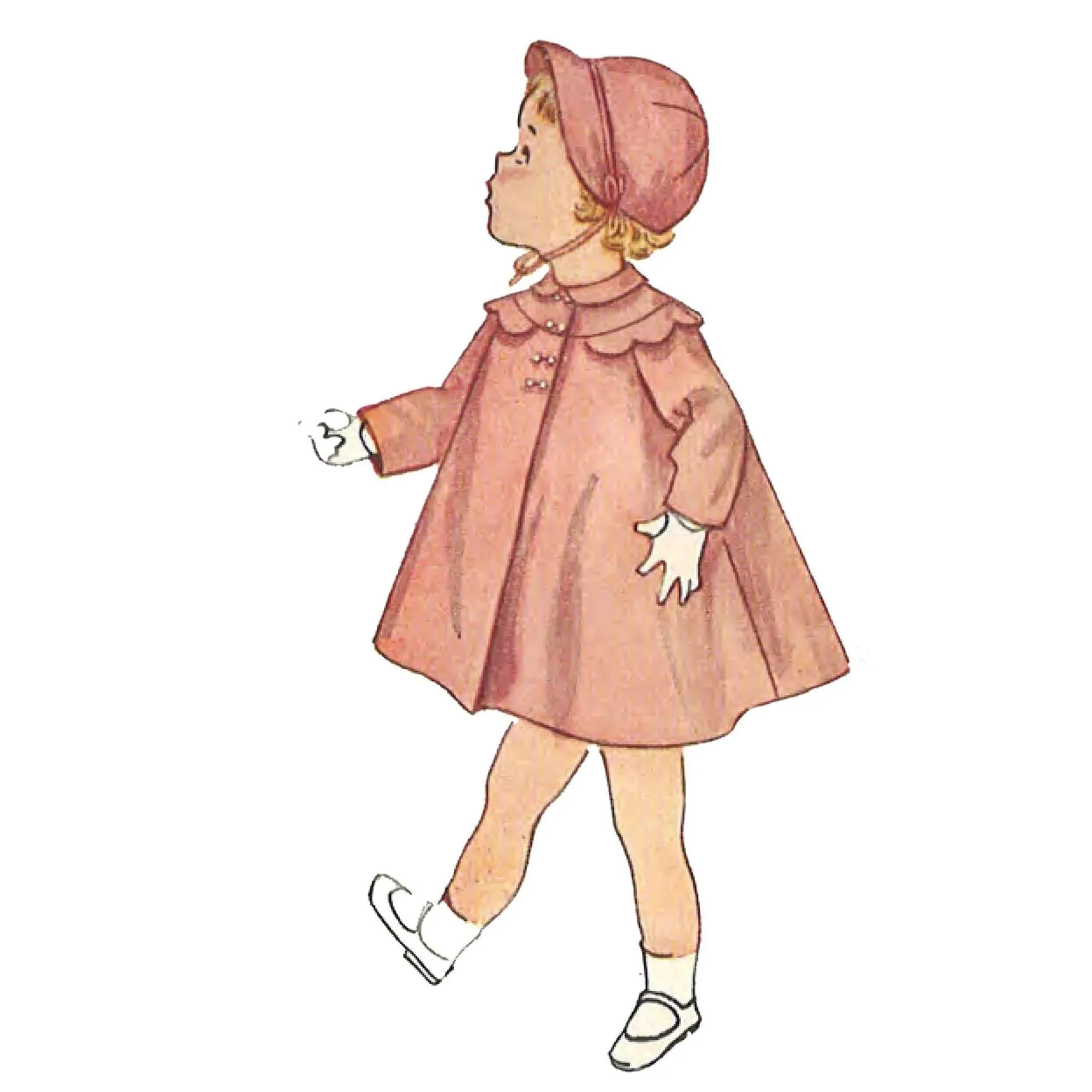 1950's Sewing Pattern: Girl's, Toddler's Dress, Coat & Bonnet  - Chest 21" (53.3cm)