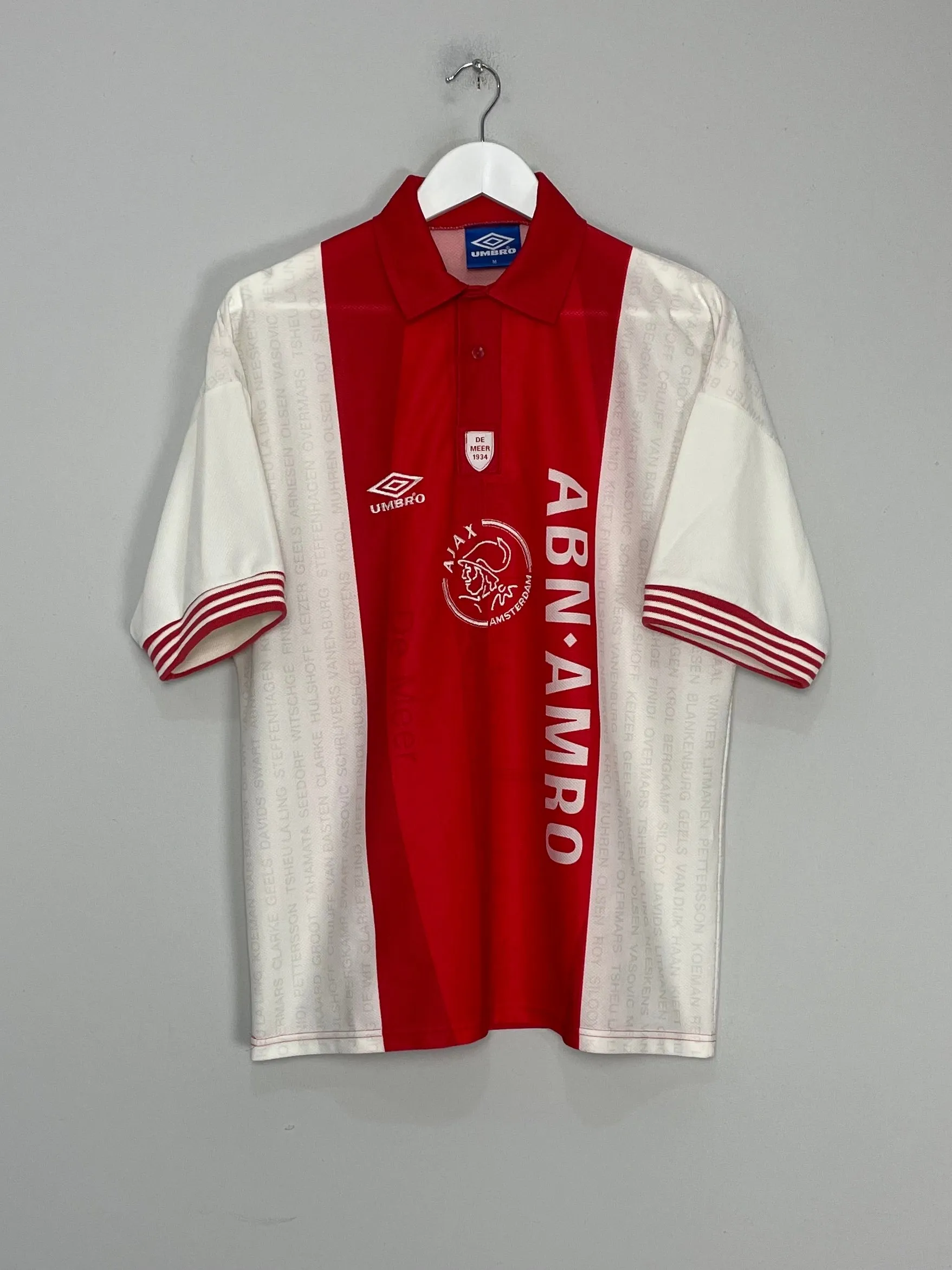 1995/96 AJAX *DE MEER* HOME SHIRT (M) UMBRO