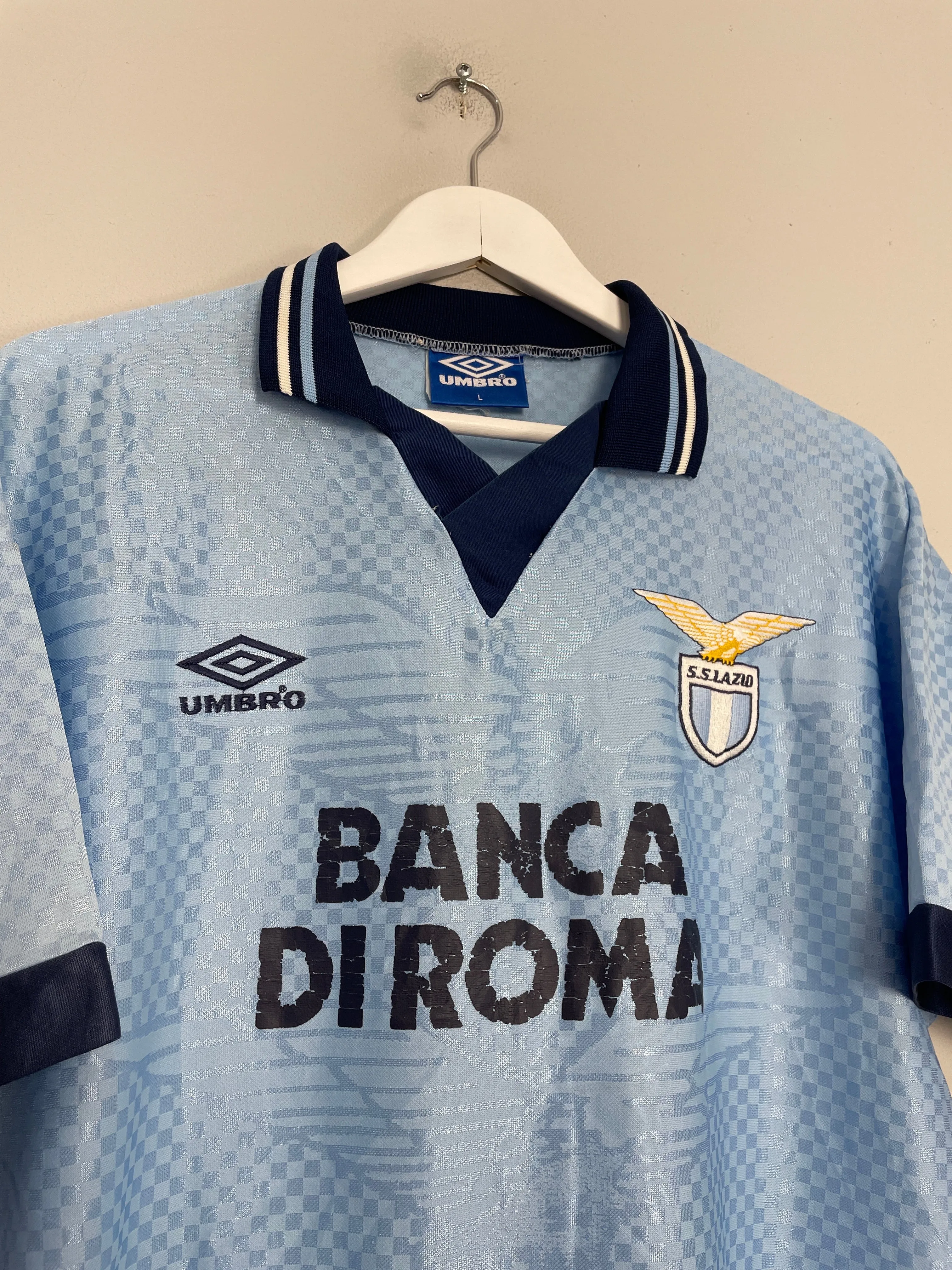 1995/96 LAZIO HOME SHIRT (L) UMBRO