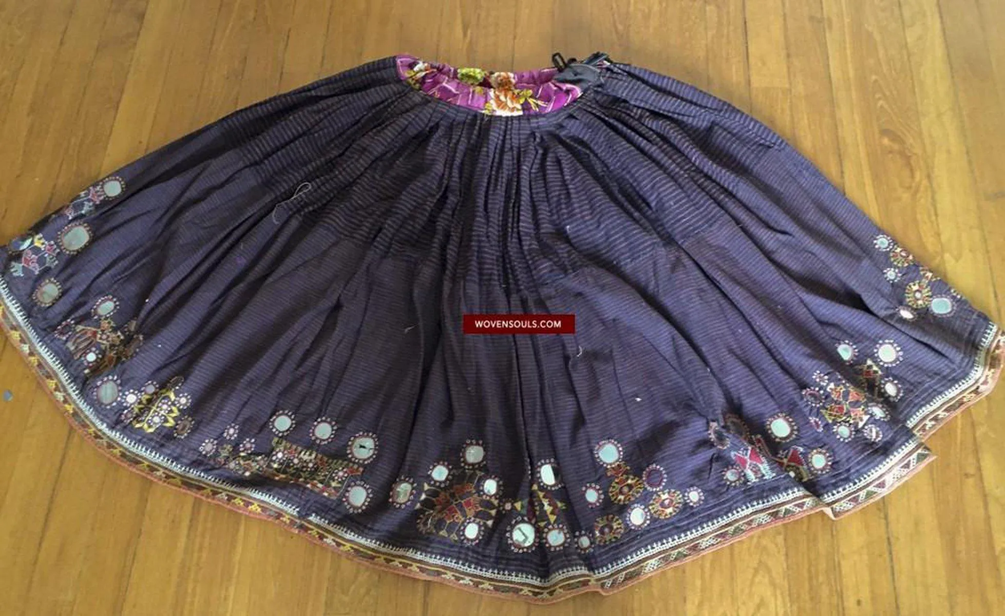 847 Old Bishnoi Woven Skirt with Amazing Embroidered Motifs