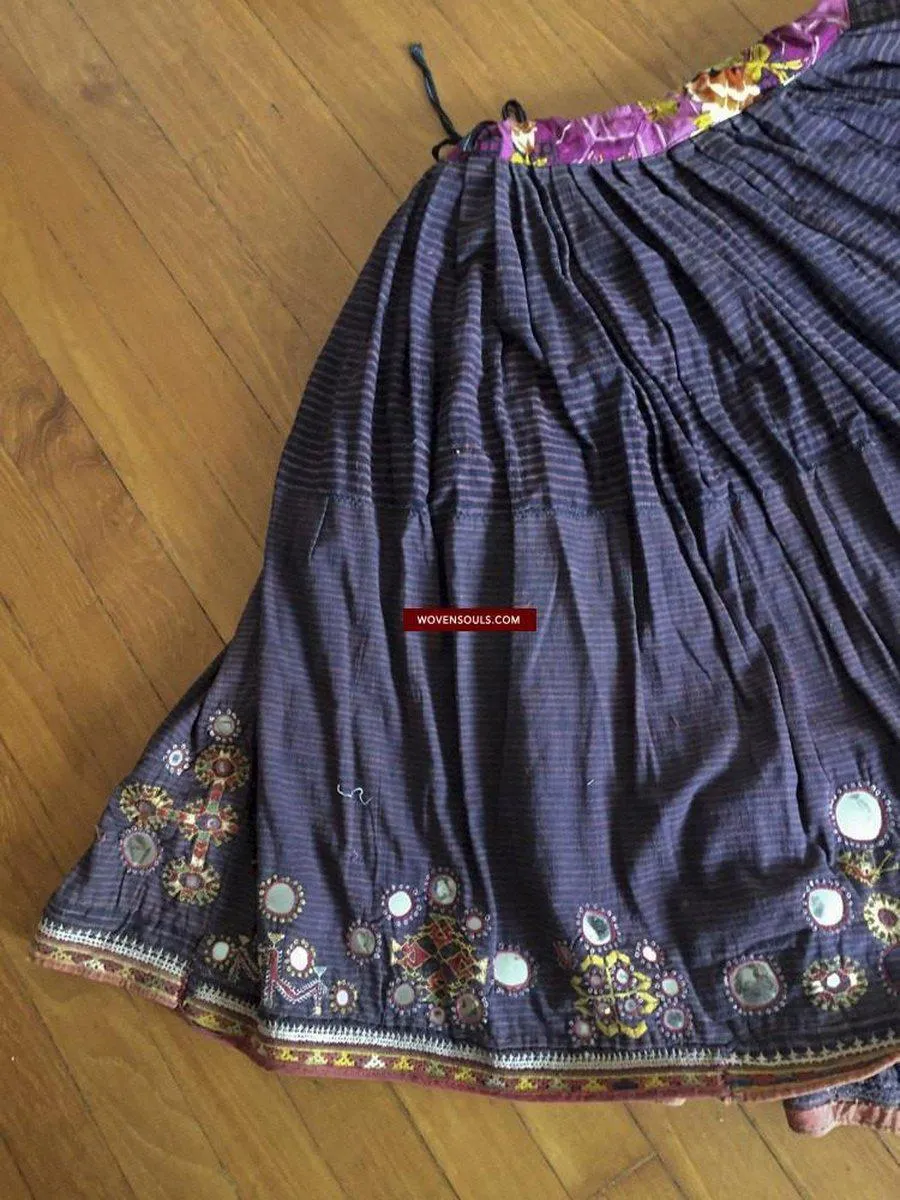 847 Old Bishnoi Woven Skirt with Amazing Embroidered Motifs