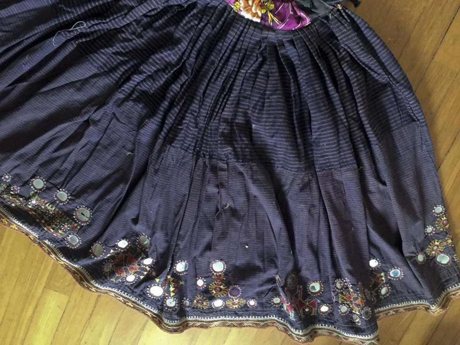 847 Old Bishnoi Woven Skirt with Amazing Embroidered Motifs