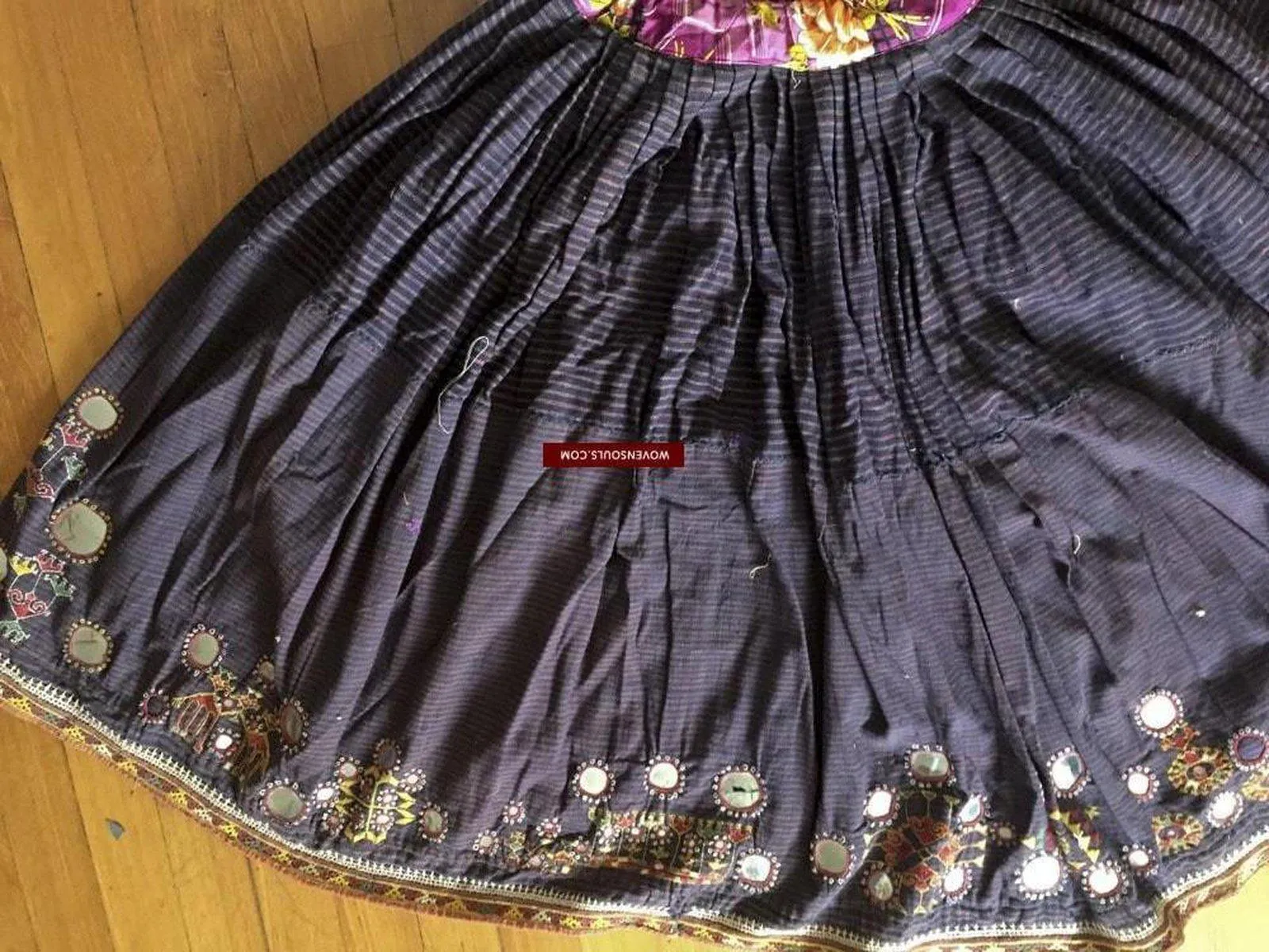 847 Old Bishnoi Woven Skirt with Amazing Embroidered Motifs