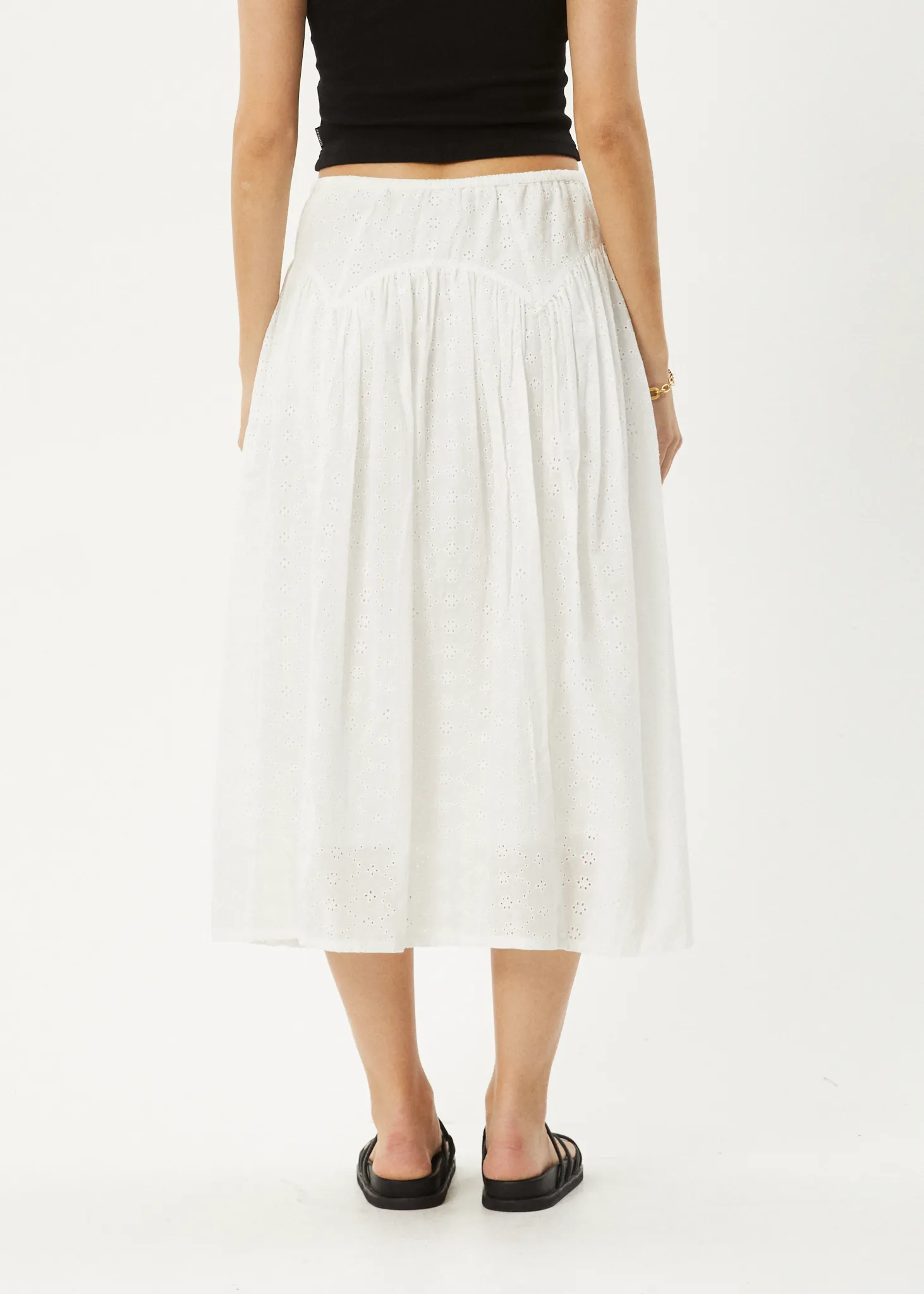 AFENDS Womens Marlow - Midi Skirt - White