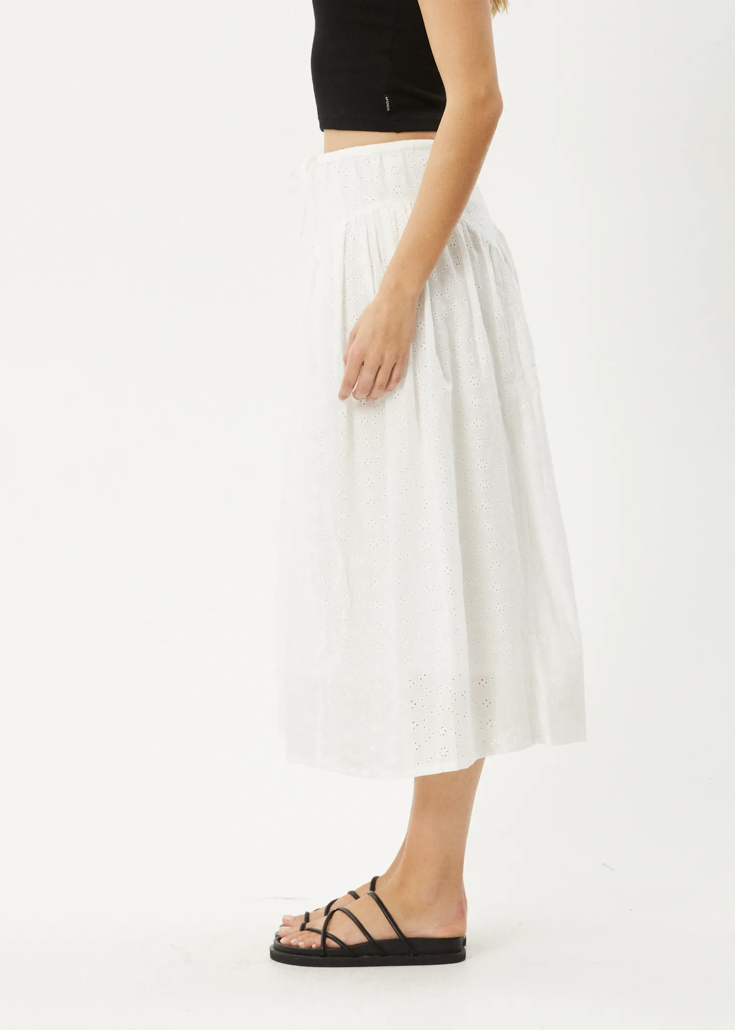 AFENDS Womens Marlow - Midi Skirt - White