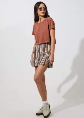 Afends Womens Mimi Stripe - A Line Mini Skirt - Multi