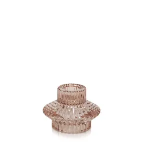 Aida Vintage Glass Candle Holder - Champagne