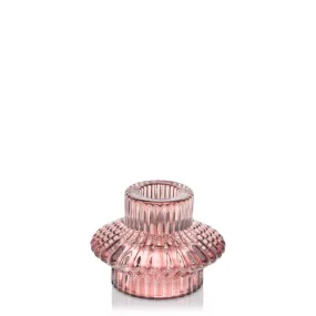 Aida Vintage Glass Candle Holder - Rose