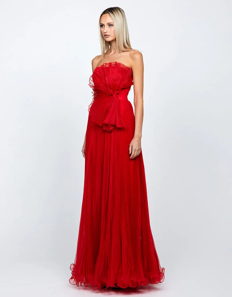 AMAIA PLEATED STRAPLESS BALL GOWN B69D33L