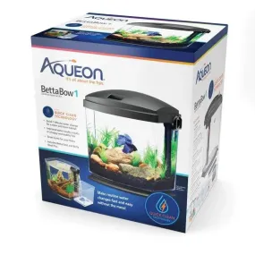 Aqueon BettaBow with Quick Clean Technology Aquarium Kit, Black