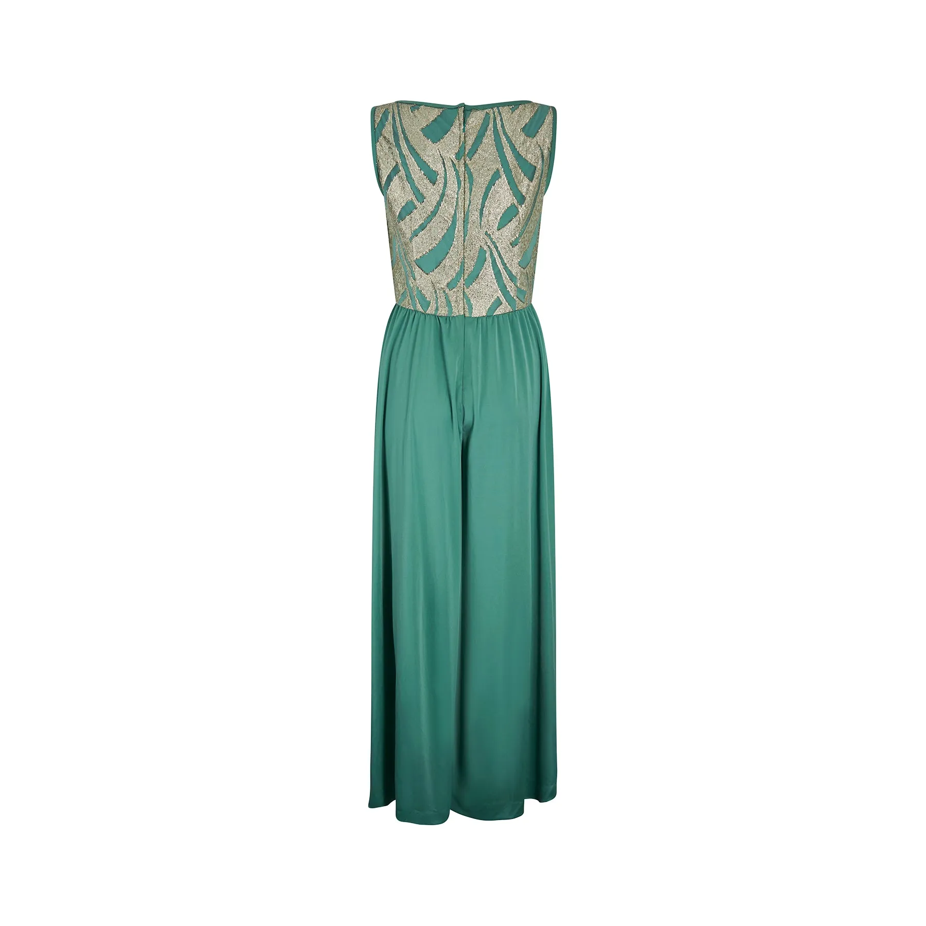 ARCHIVE - 1970s Lilli Diamond Seafoam Green Jersey Jumpsuit