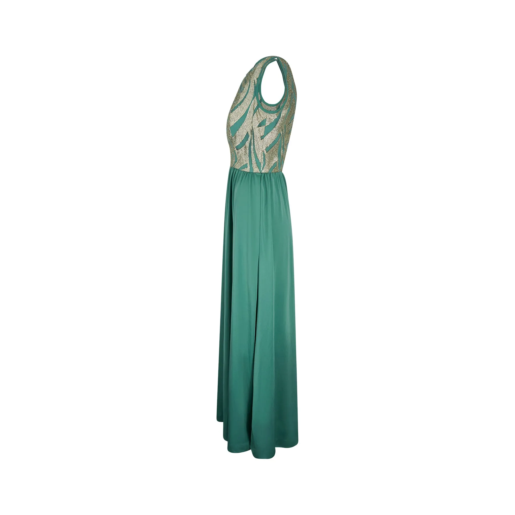 ARCHIVE - 1970s Lilli Diamond Seafoam Green Jersey Jumpsuit