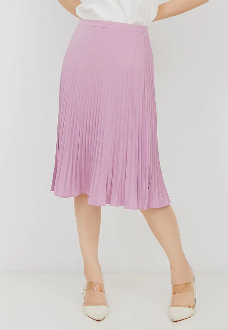 Basic Pleated Skirt Lilac