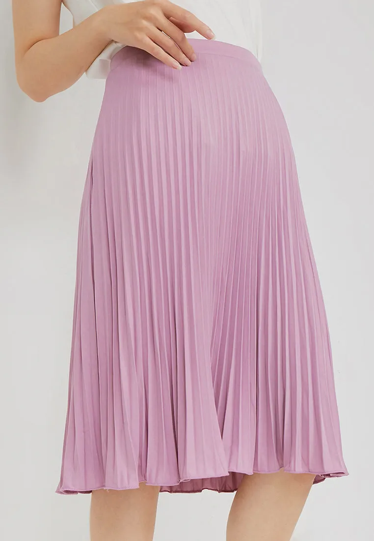 Basic Pleated Skirt Lilac