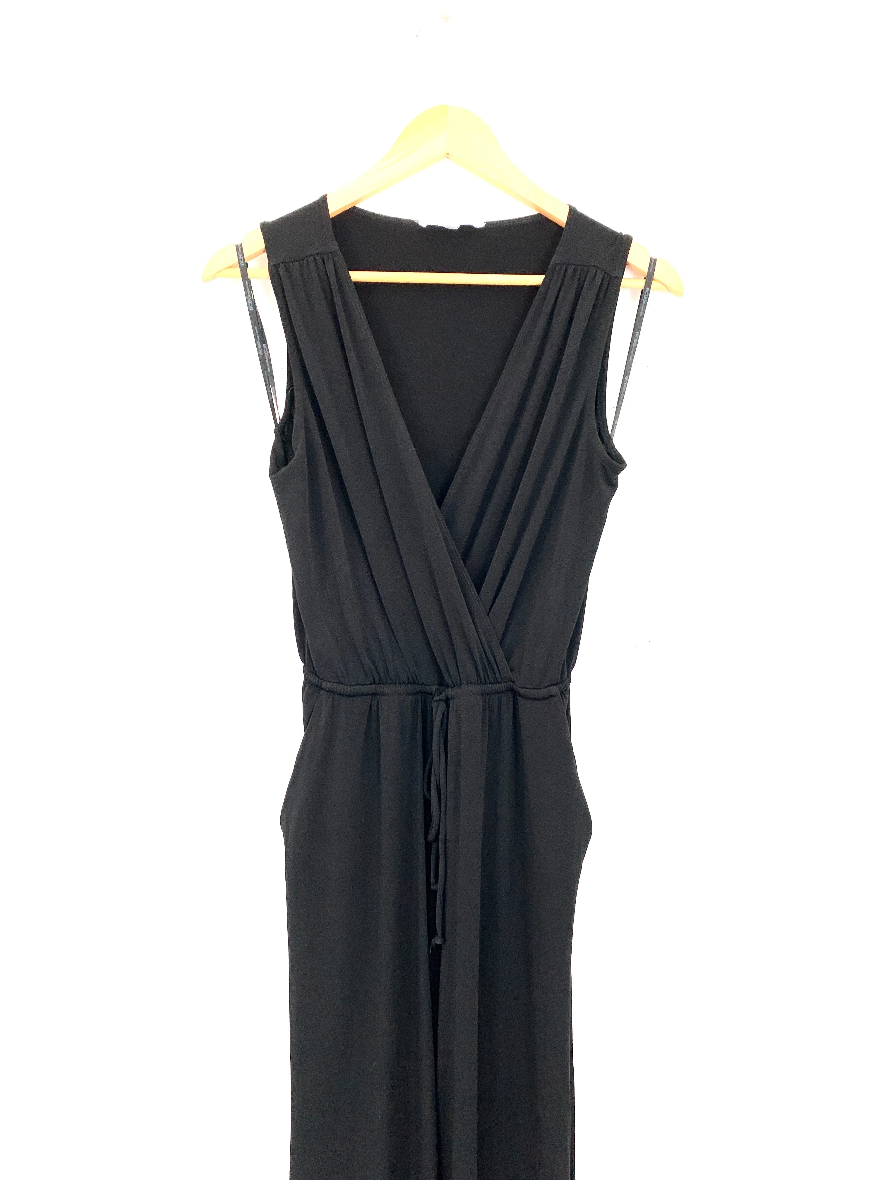 BCBGeneration Black Polyester Jumpsuit with Open Back- Size XS