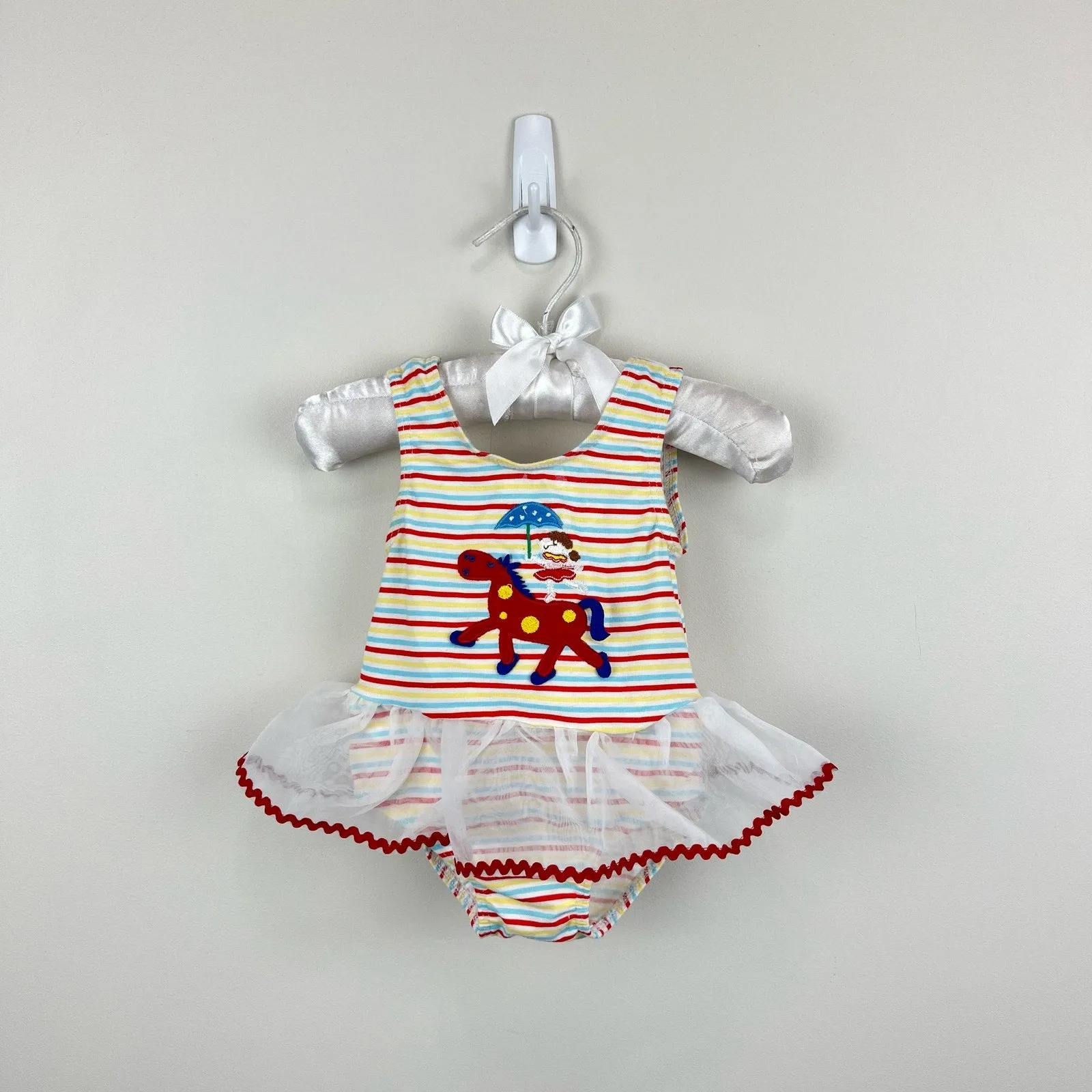 Big Fish by Sweet Potatoes Striped Circus Ruffle Bathing Suit 6 Months