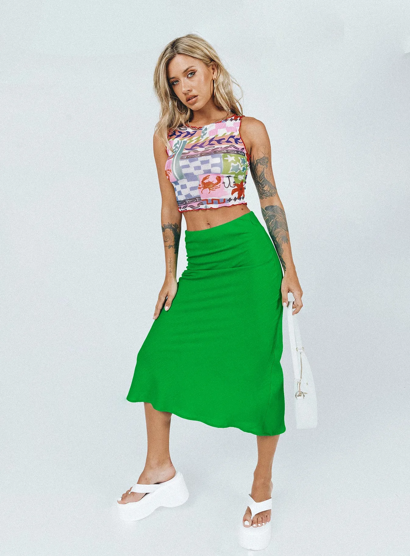 Bine Midi Skirt Green