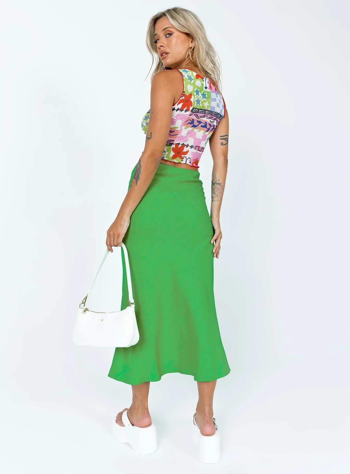 Bine Midi Skirt Green