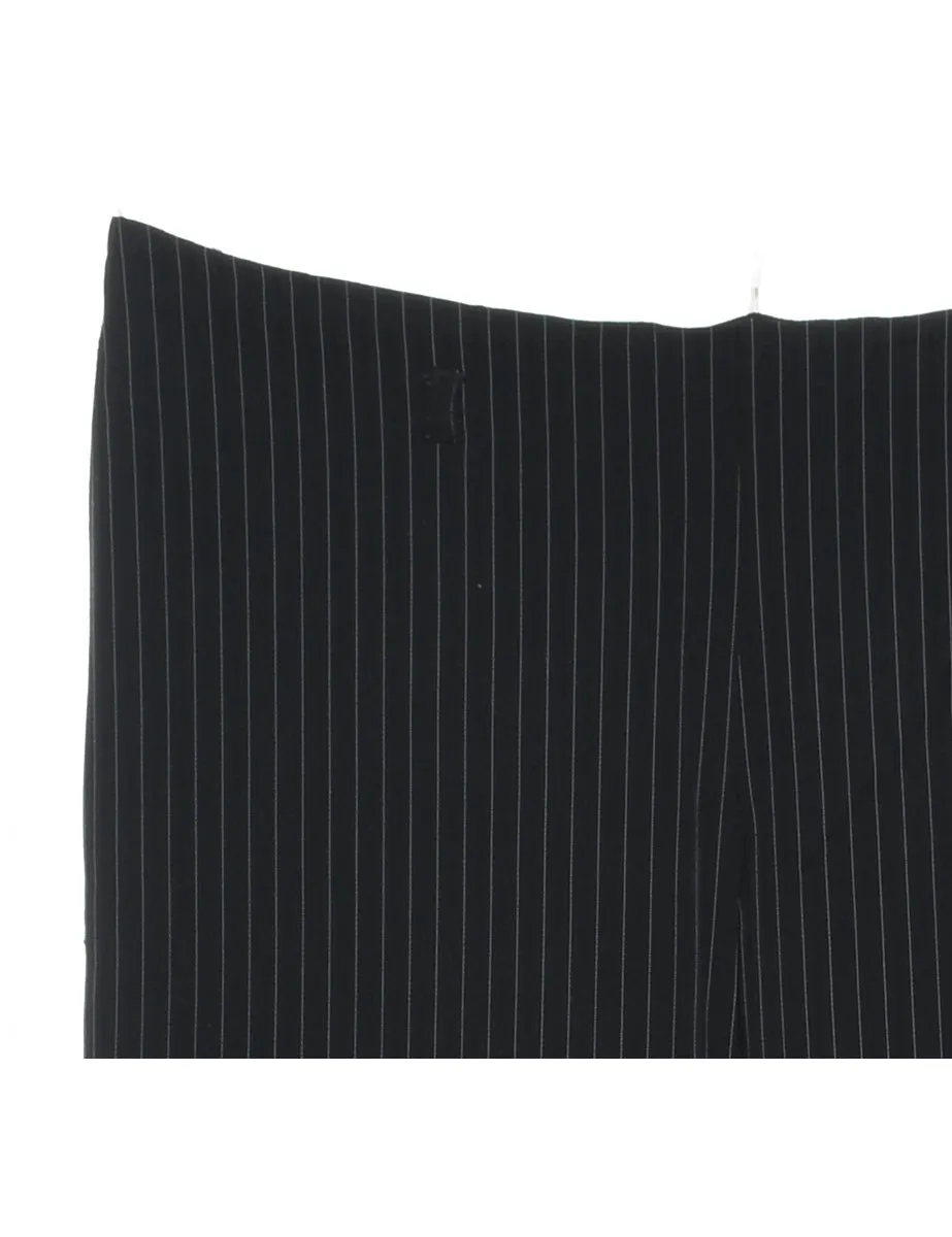 Black Striped Trousers - W33 L30