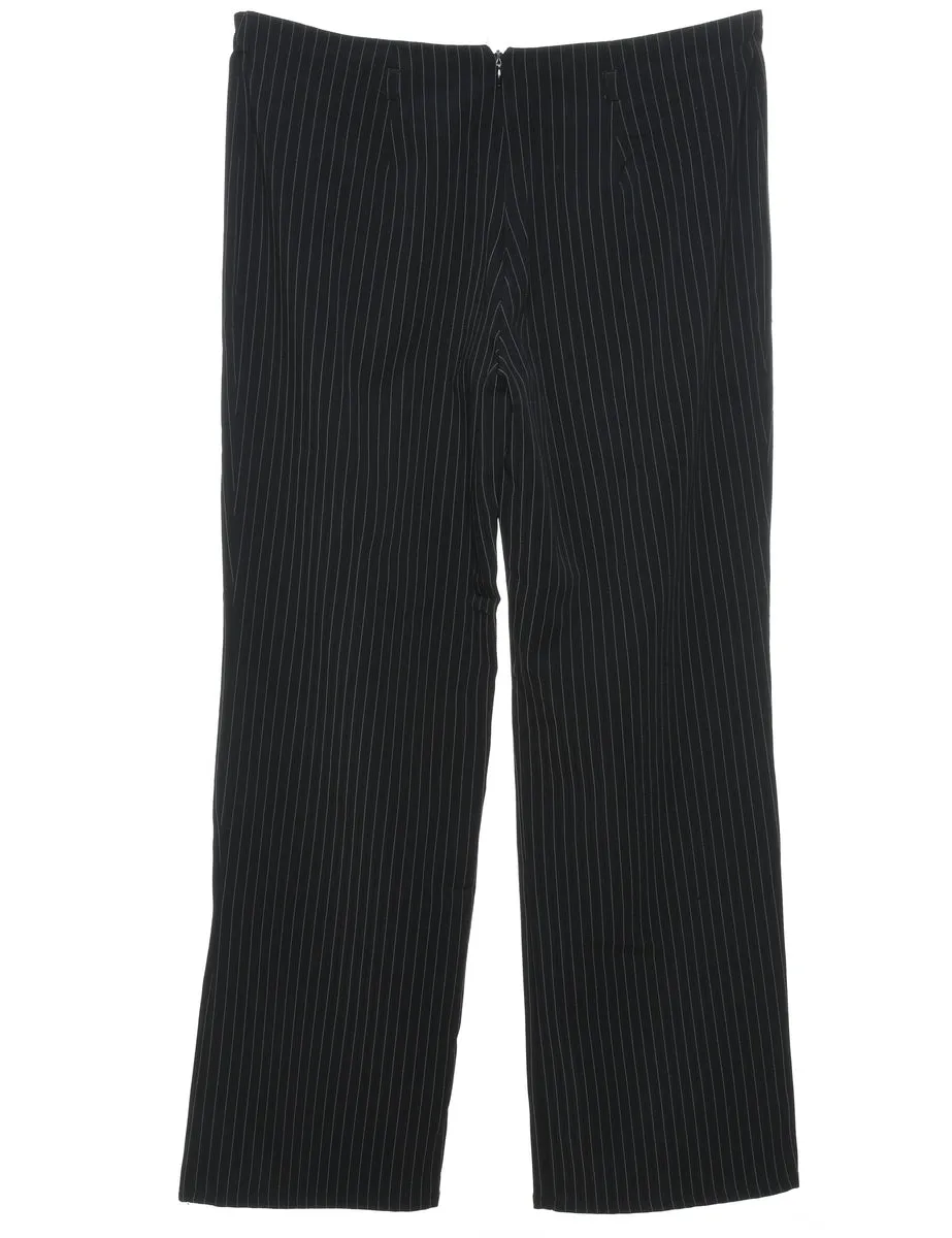 Black Striped Trousers - W33 L30