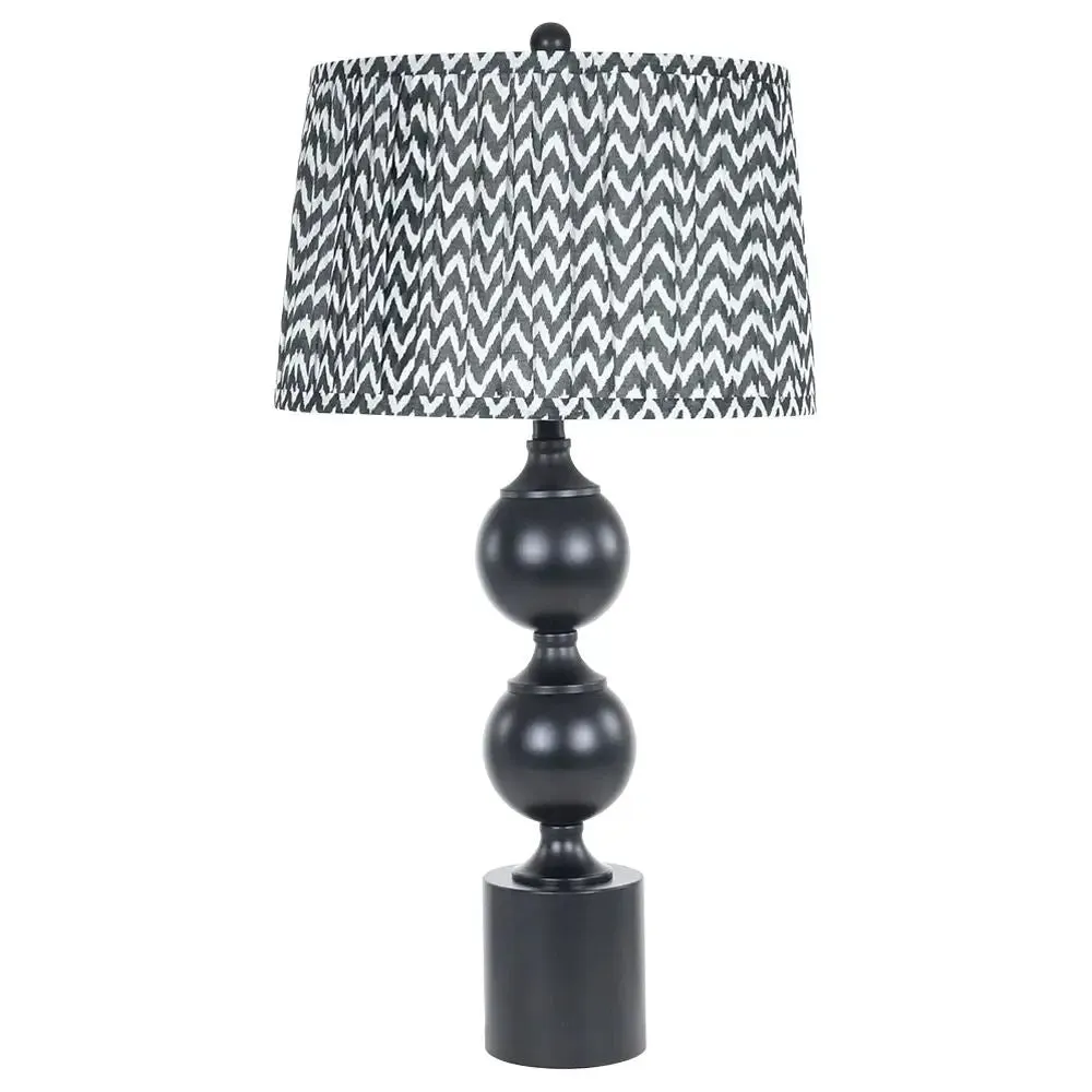 Black Table Lamp With Pleated Shade 41 x 41 x 79cm