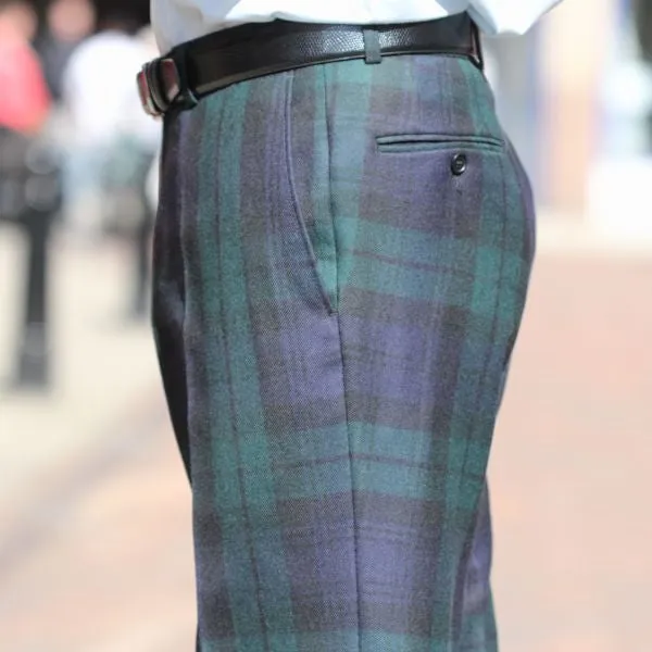 Black Watch Tartan Trousers--