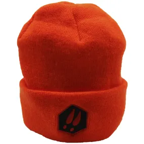 BLAZE ORANGE KNIT HAT WITH DEERCAST LOGO