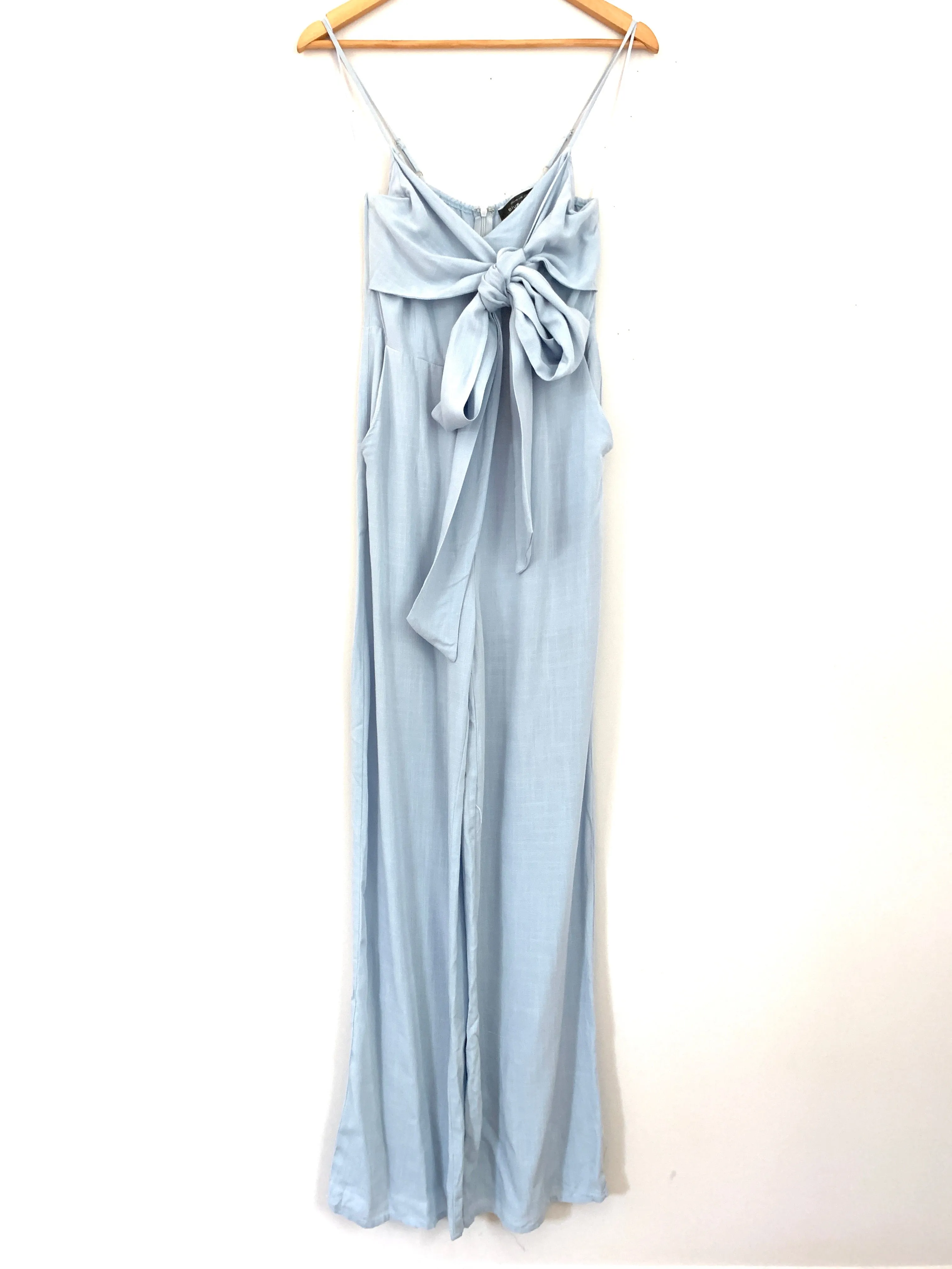 Blue Blush Light Blue Tie Front Jumpsuit- Size S