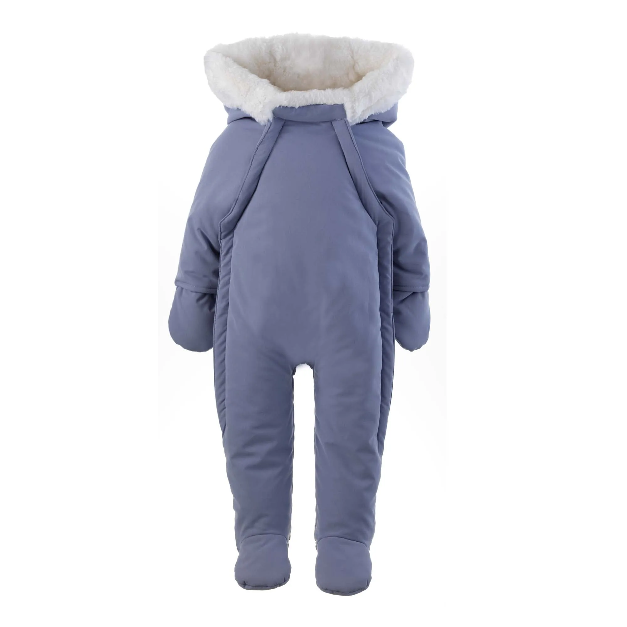 Blue Faux Fur Trim Snowsuit