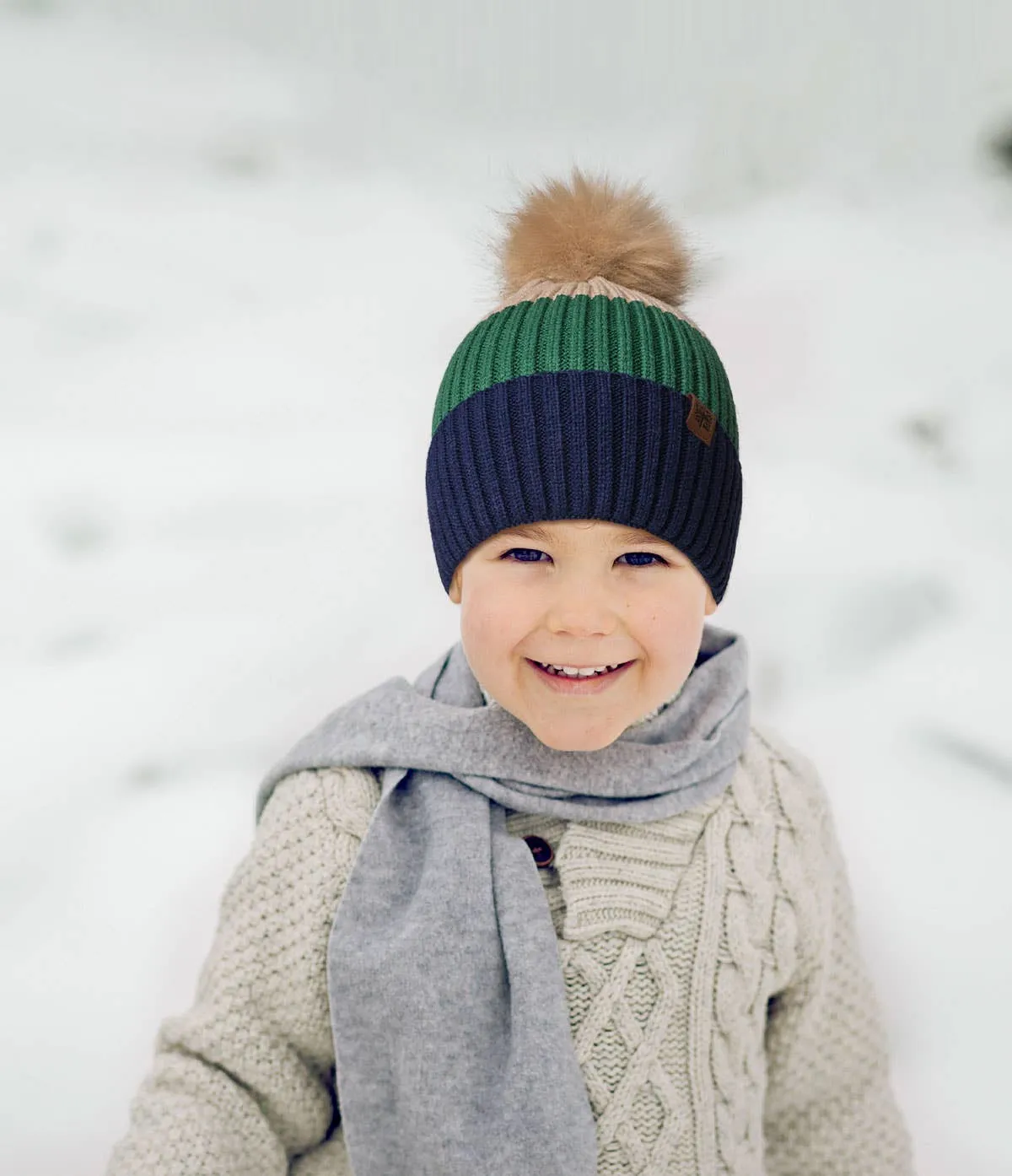 Britts Knits Wonderland Collection Kids Pom Hats Open Stock: White