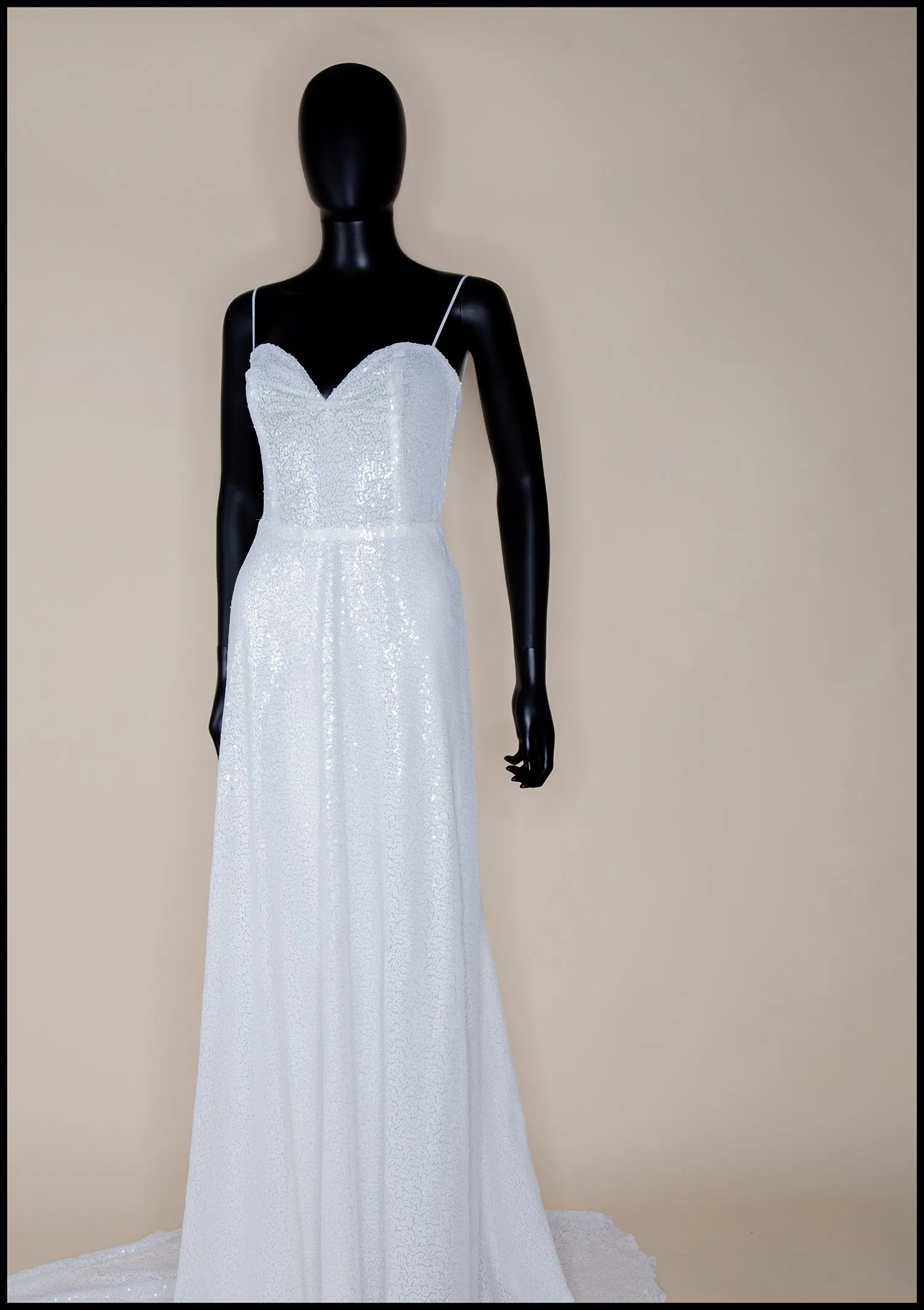 Cala - White Sequin Gown - S