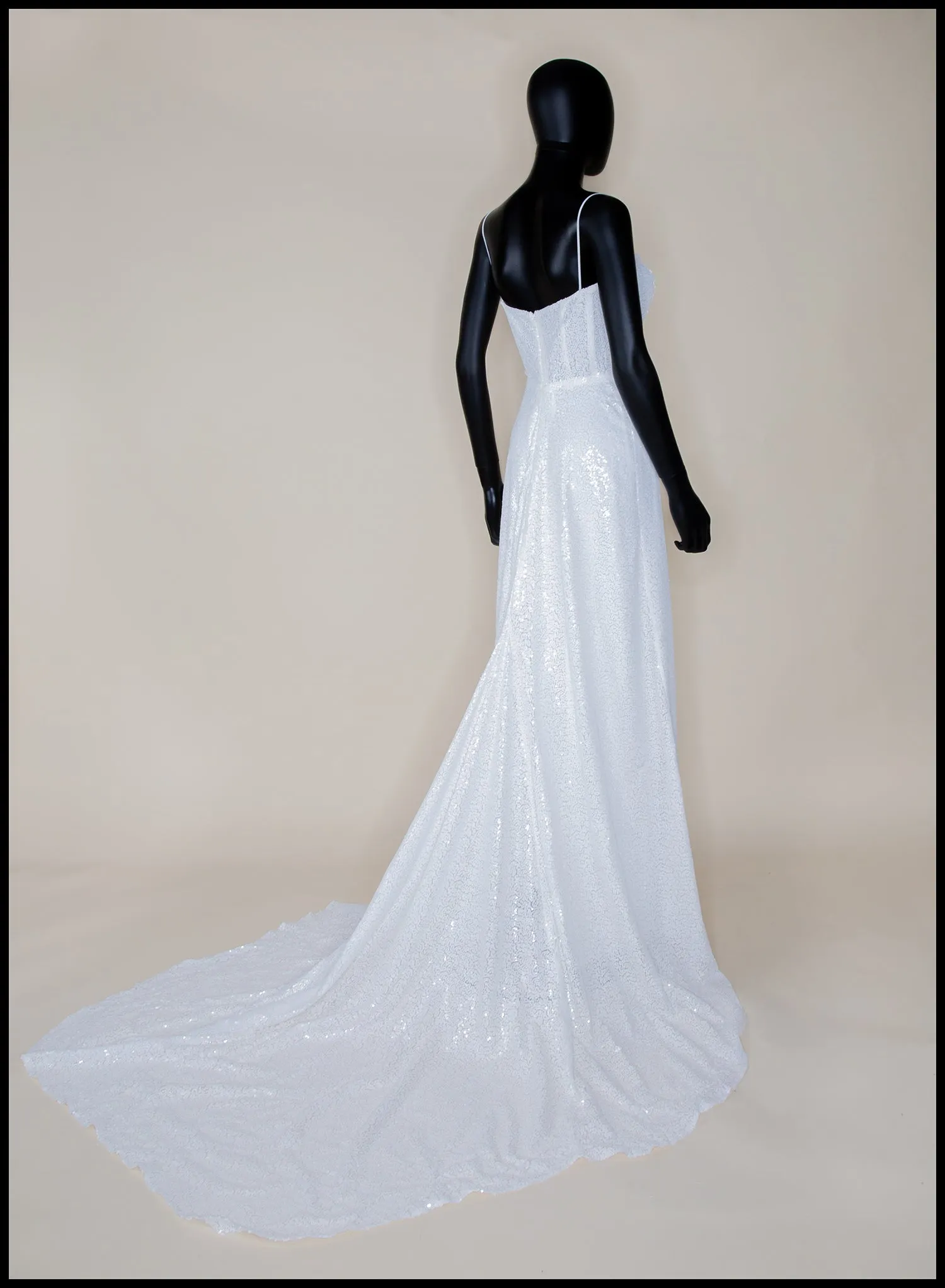 Cala - White Sequin Gown - S