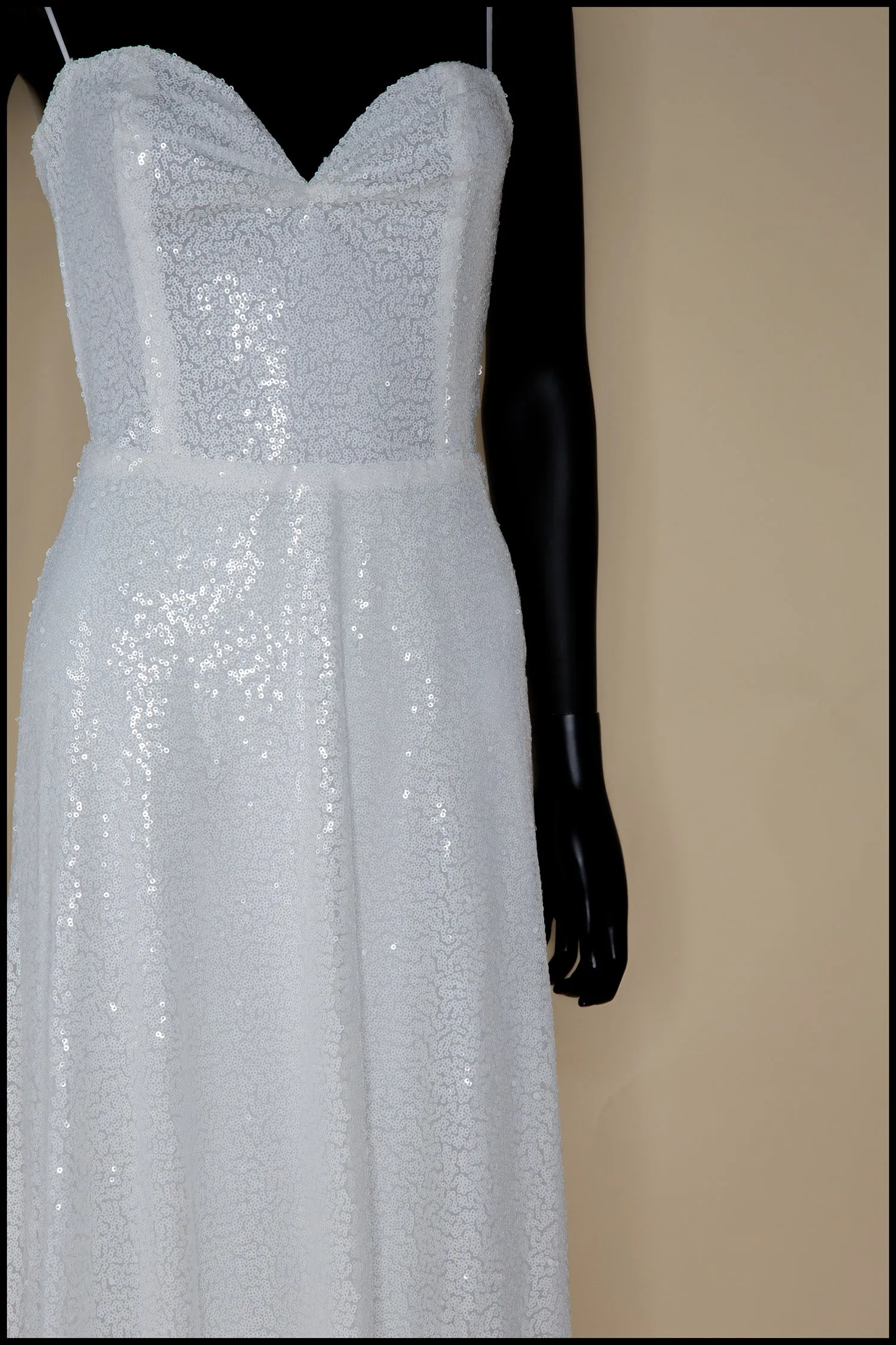 Cala - White Sequin Gown - S