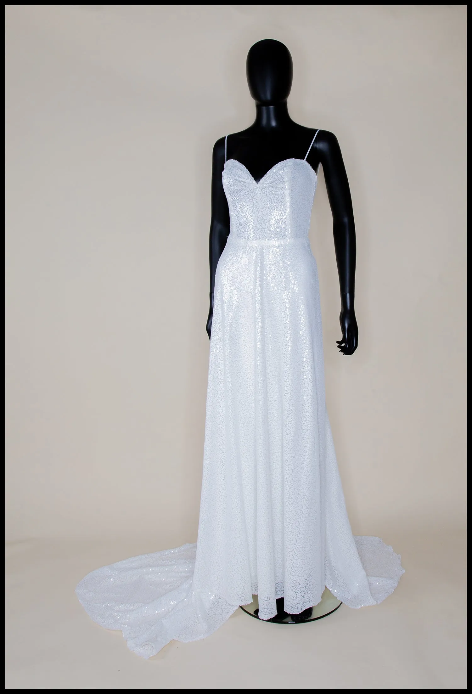 Cala - White Sequin Gown - S