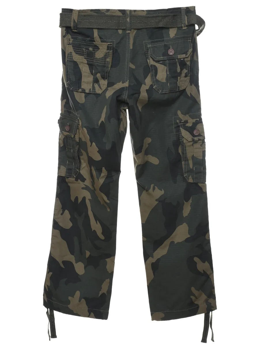 Camouflage Print Y2K Trousers - W34 L30