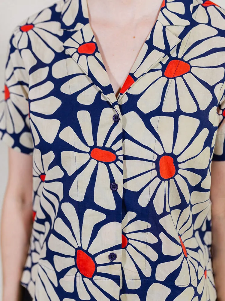 Camp Shirt - Navy Floral