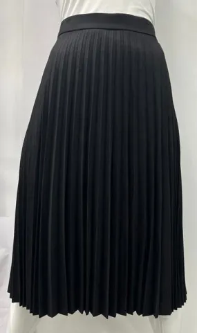 CARLUCCI PLEATED WOOL SKIRT-27" BLACK