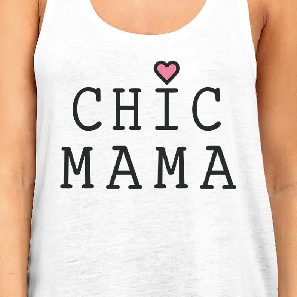 Chic Mama Womens White Cotton Tanks Great Summer Shirt Mothers Day