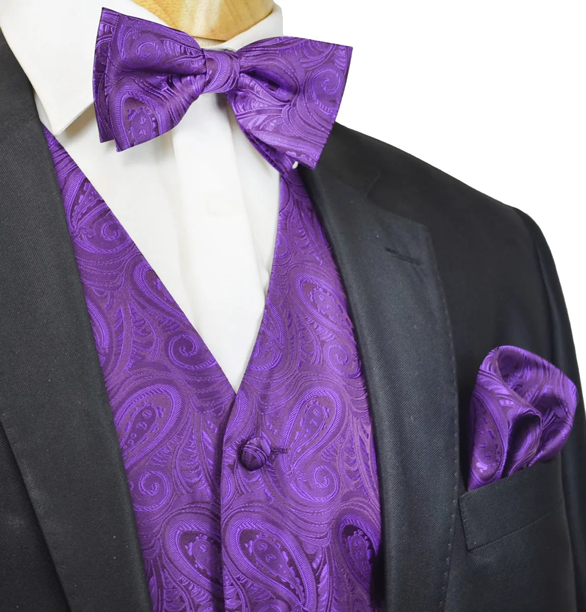 Classic Imperial Palace Purple Paisley Tuxedo Vest Set