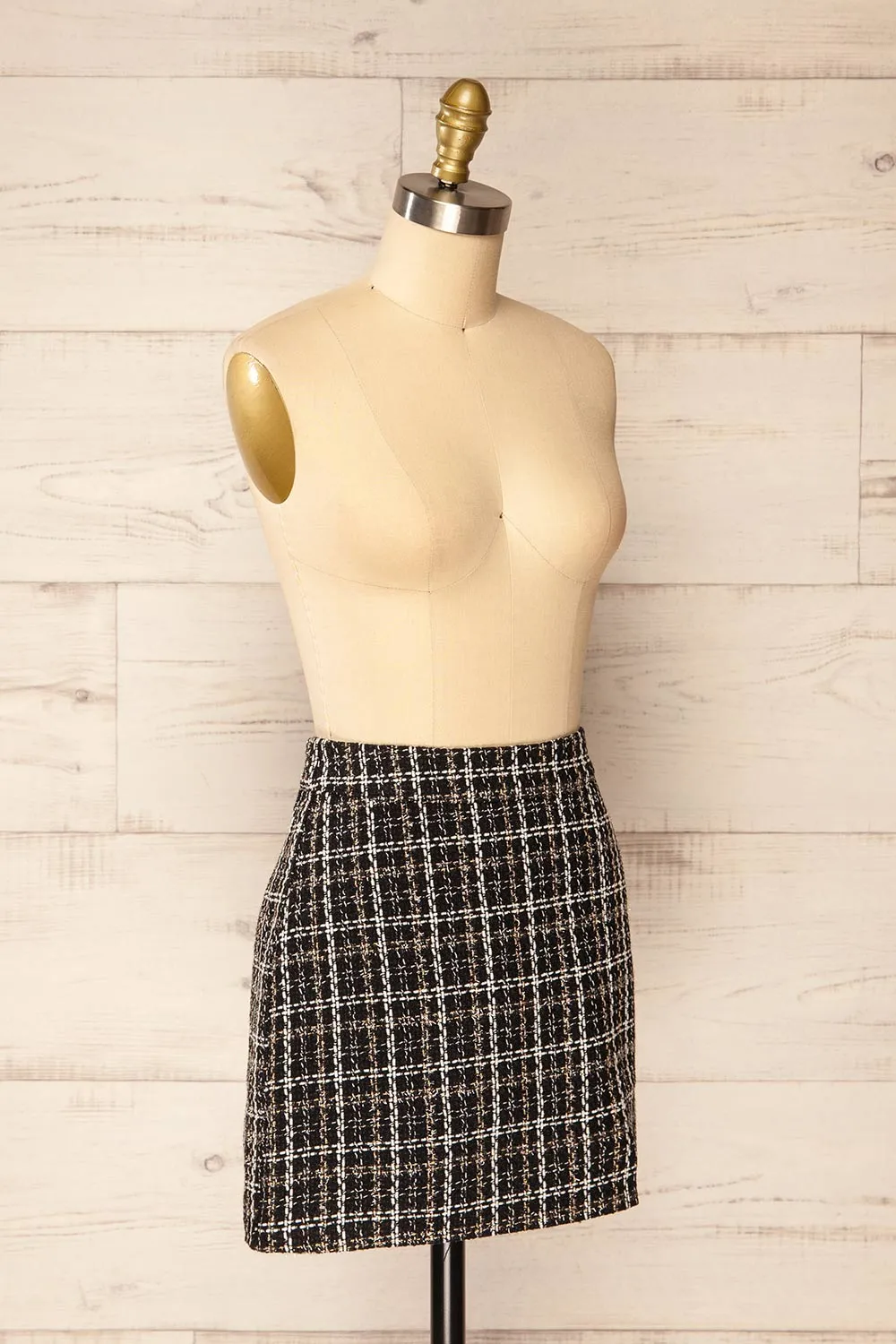 Coahoma | Shimmery Plaid Mini-Skirt