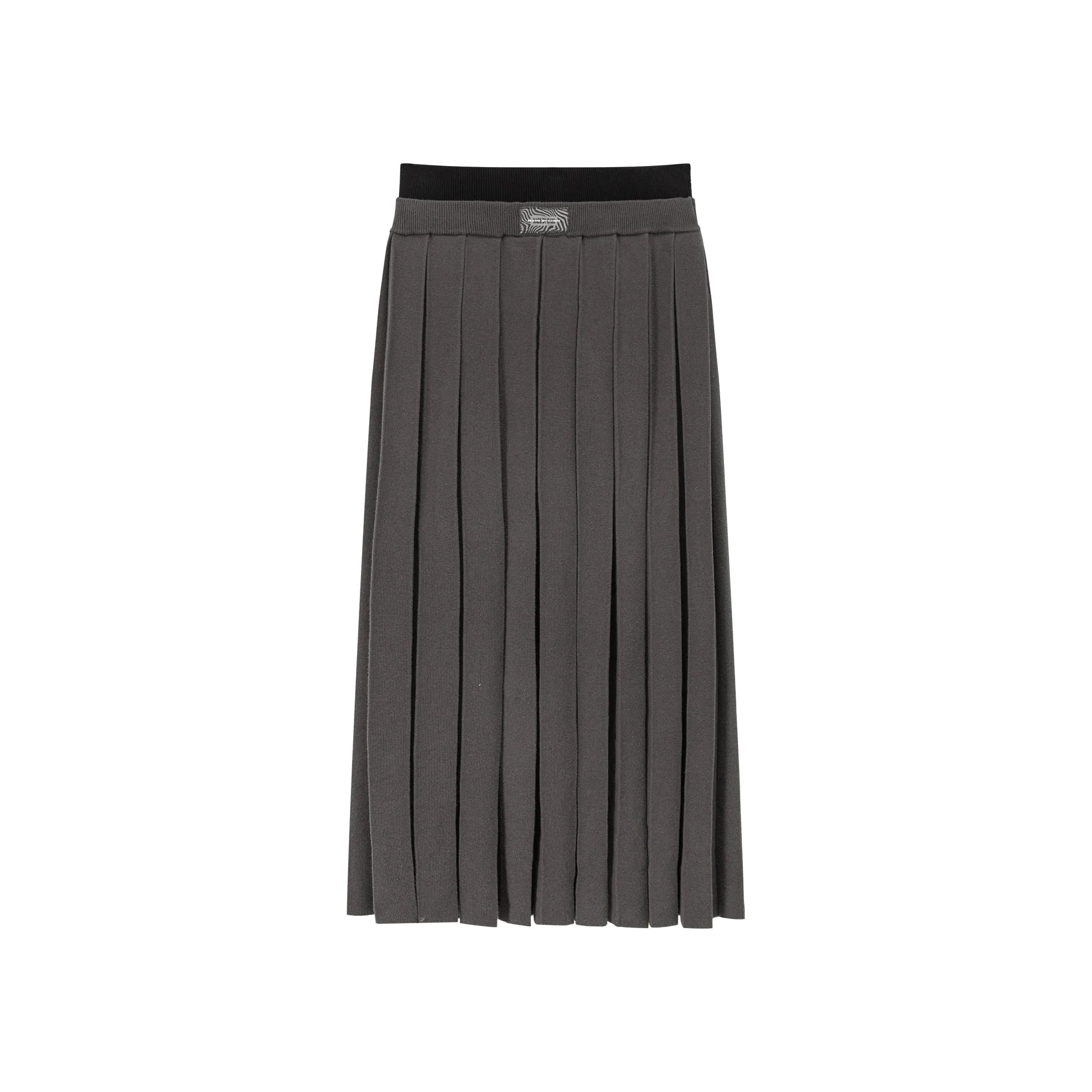 Color Pleated Long Skirt