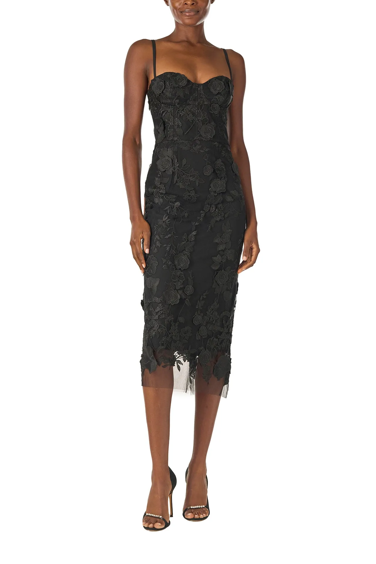 Corseted Lace Midi Dress