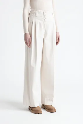 Cotton gabardine palazzo trousers