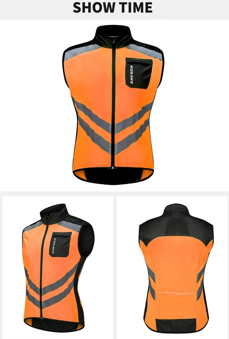 Cycling Vests Reflective Safety Vest Bicycle Sportswear Outdoor Running Breathable Jersey For Men Women Bike Wind Coat